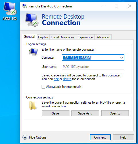 Remote Desktop start