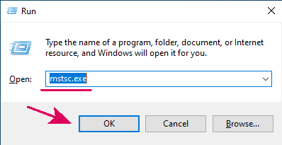 run mstsc